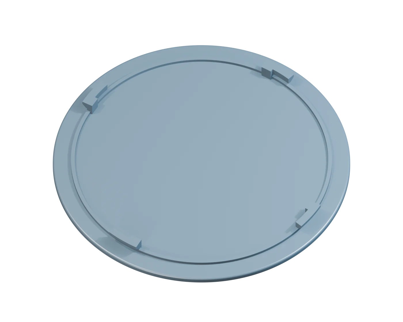 Mounting plate showing the four twist-lock hooks